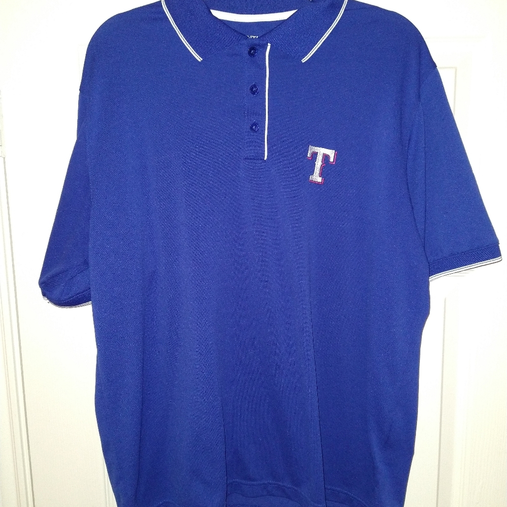 Antigua Texas Rangers MLB Short Sleeve Polo Shirt Men's sz Large.